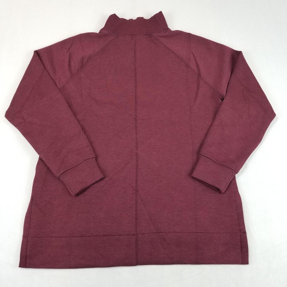 SPANX AirEssentials Pullover Womens Medium Burgundy Brushed Half Zip Tunic NWT - Picture 3 of 14